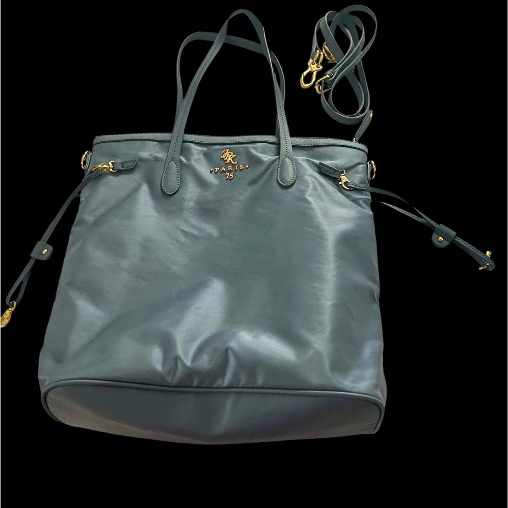 JPK Paris Nylon Shopping Tote Bag | Silver Blue Grey | Preowned - Picture 3 of 9